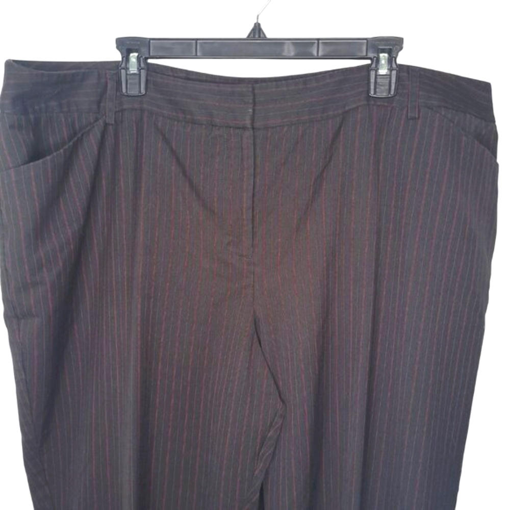 Lane Bryant Black and Red Pinstriped Office Pants Slacks Plus Size 24 - Picture 4 of 7